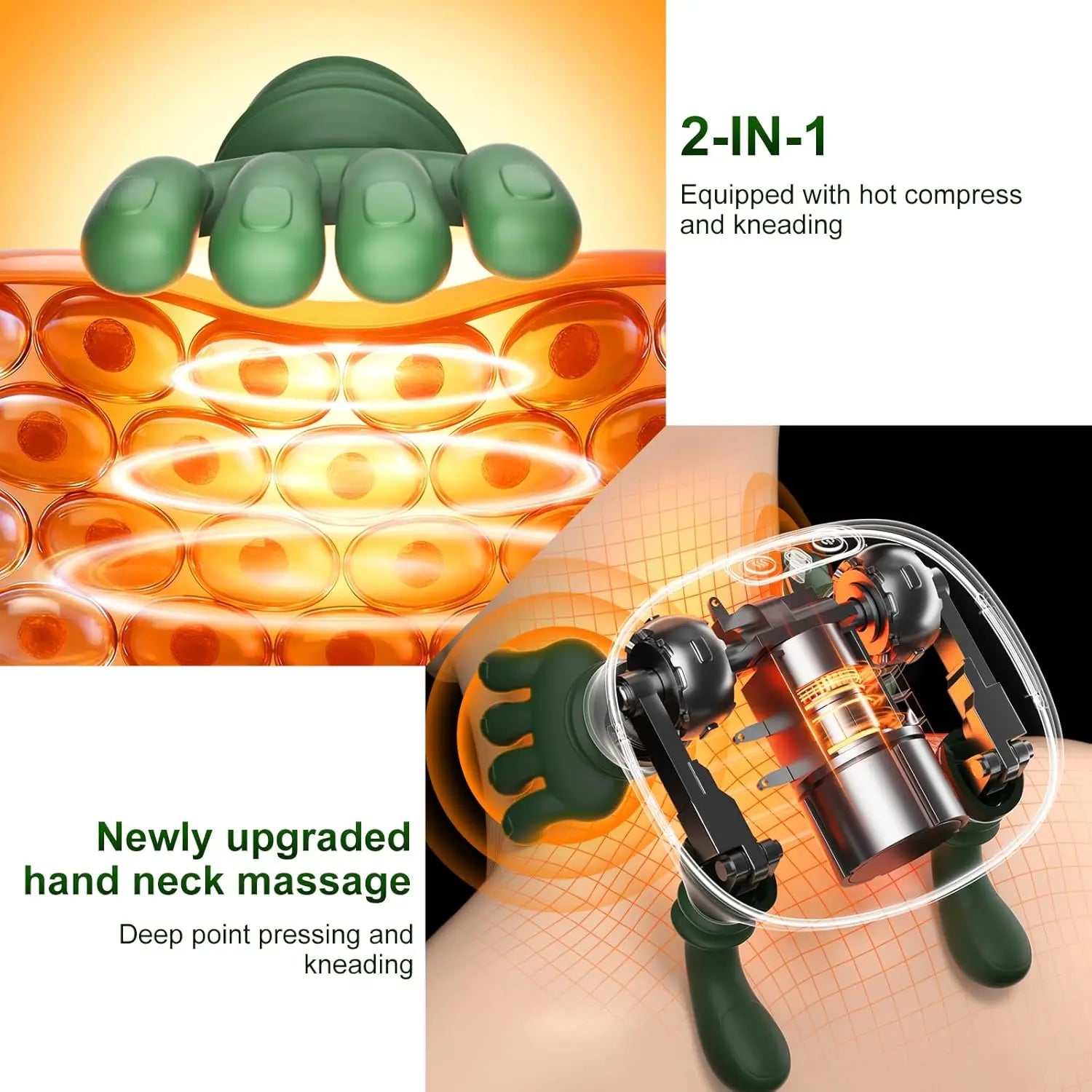 Wireless Neck Massager with Heat and Vibration